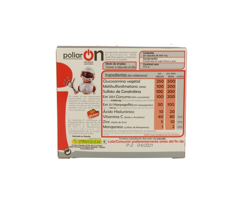 Poliar-On (Artrion) 60 cápsulas Pinisan