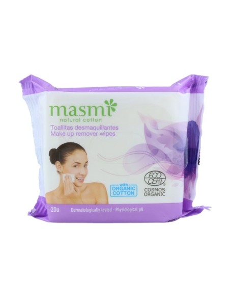 Toallitas de Demaquillar 20 unidades Masmi Natural Cotton