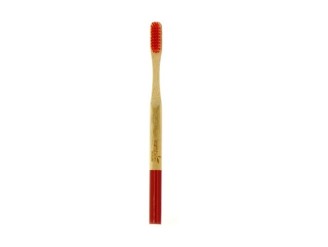 Cepillo bambú adulto suave rojo