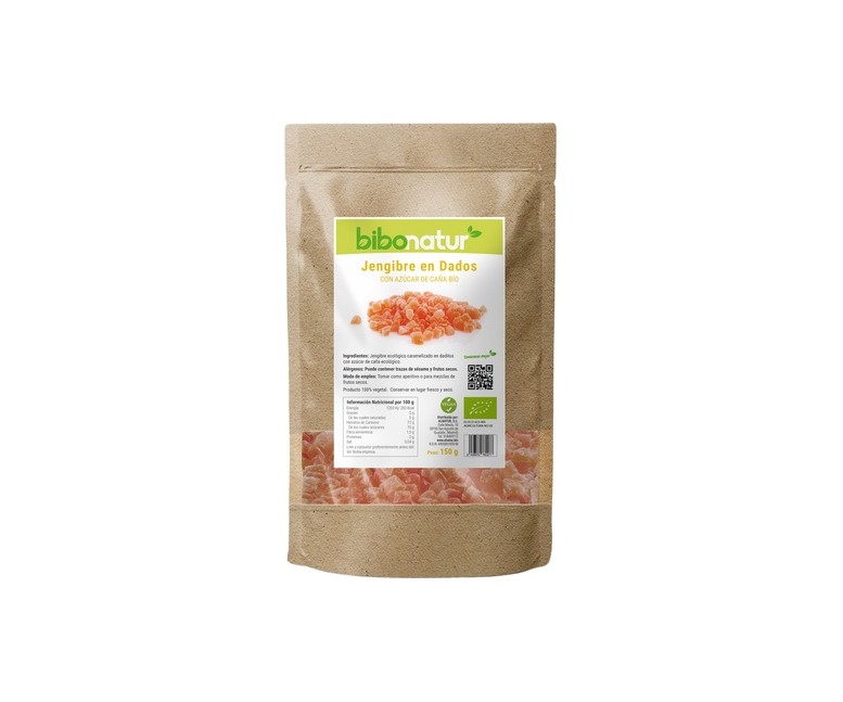 Jengibre caramelizado en dados Eco 150 g Bibonatur