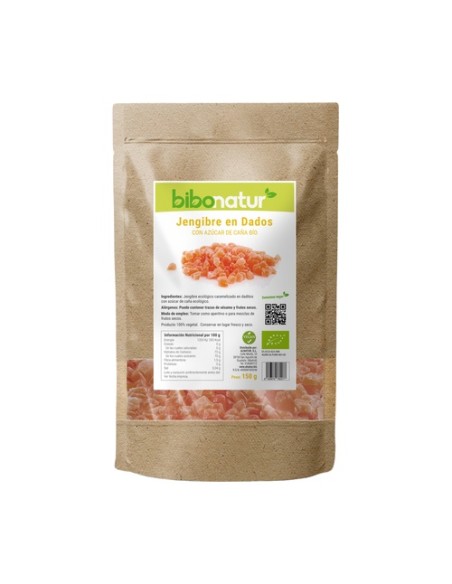 Jengibre caramelizado en dados Eco 150 g Bibonatur