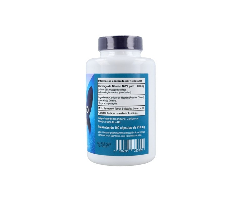 Cartílago de tiburón 100 cápsulas de 800mg Vbyotics