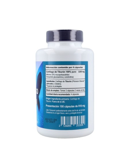 Cartílago de tiburón 100 cápsulas de 800mg Vbyotics