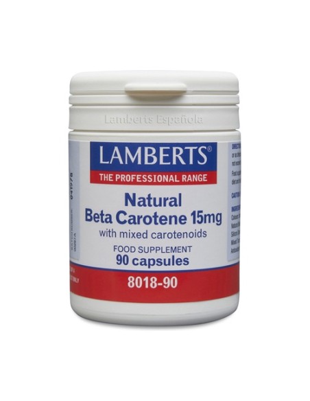 Betacaroteno natural 90 cápsulas de 15mg Lamberts