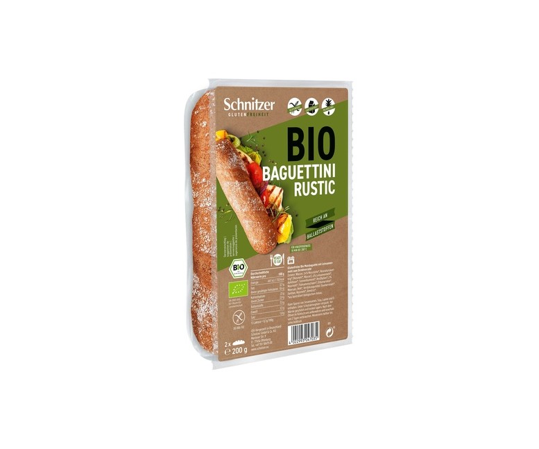 Mini baguette rústica sin gluten 2 unidades de 200g Schnitzer