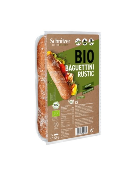 Mini baguette rústica sin gluten 2 unidades de 200g Schnitzer