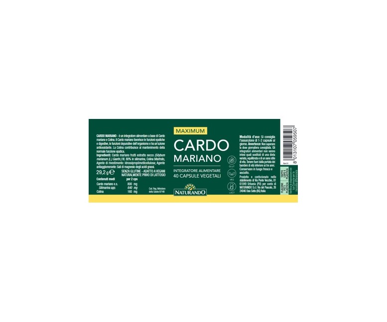 Maximum cardo mariano 40 cápsulas vegetales Naturando