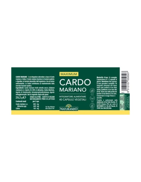 Maximum cardo mariano 40 cápsulas vegetales Naturando