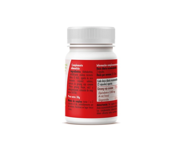 Ginseng rojo coreano 60 cápsulas de 500mg GHF