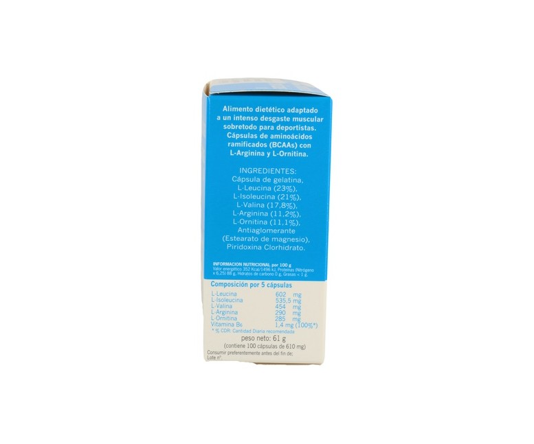 Aminoácidos Ramificados 100 cápsulas de 500mg Nutrisport