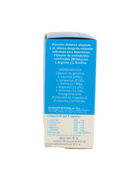 Aminoácidos Ramificados 100 cápsulas de 500mg Nutrisport