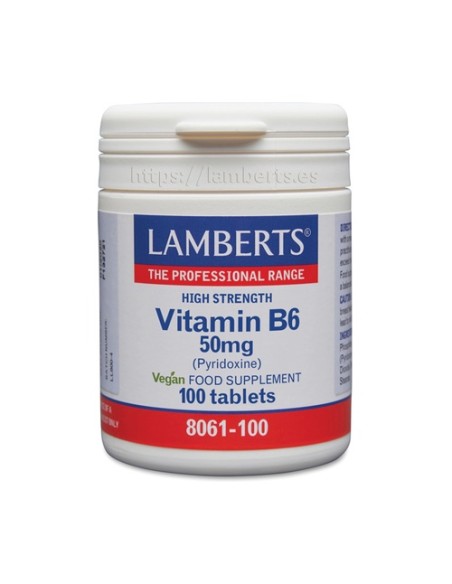 Vitamina B6 100 tabletas de 50mg Lamberts