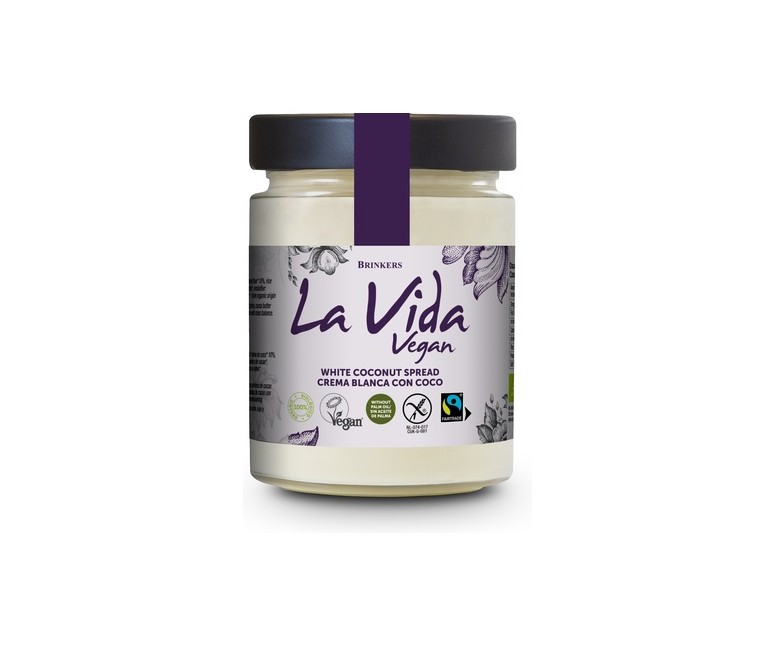 Crema blanca para untar con coco vegana 600 g de crema La Vida Vegan