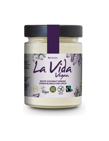 Crema blanca para untar con coco vegana 600 g de crema La Vida Vegan