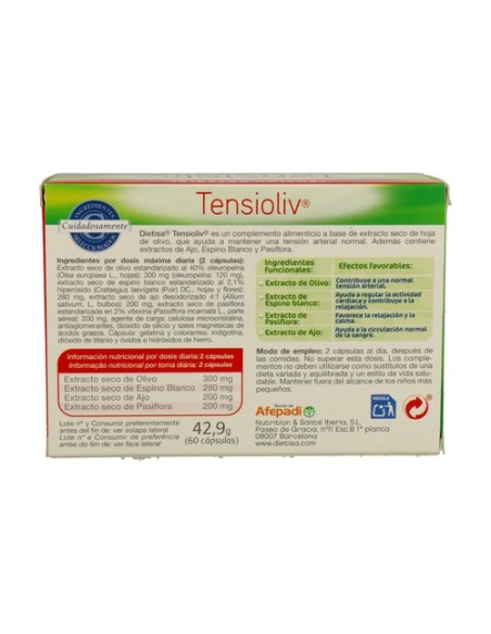 Tensioliv 60 cápsulas Dietisa