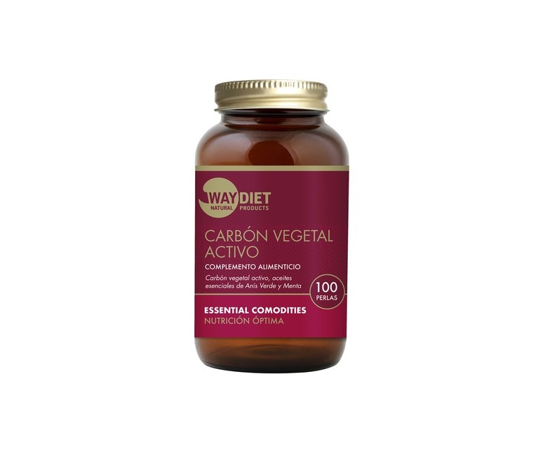 Carbón activo vegetal perlas 100 perlas de 839.6mg Waydiet