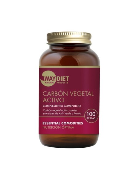 Carbón activo vegetal perlas 100 perlas de 839.6mg Waydiet