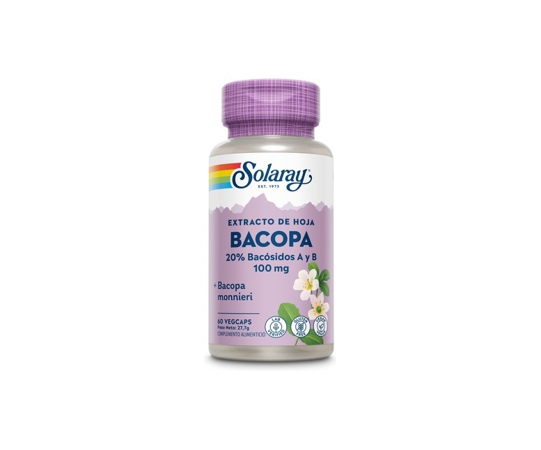 Bacopa 60 cápsulas vegetales de 100mg Solaray