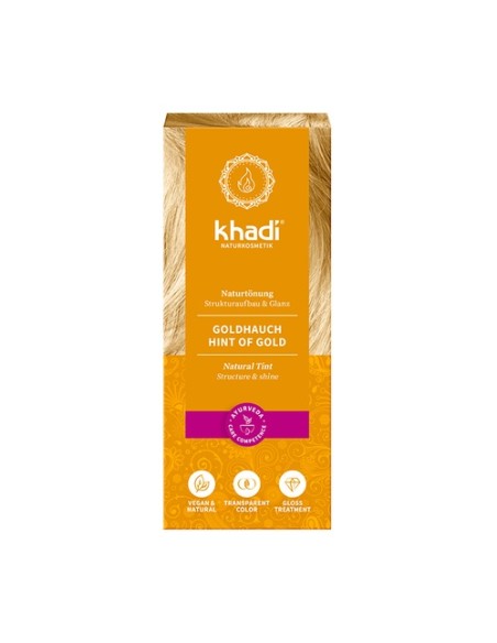 Tinte vegetal Rubio Toque Dorado 100 g de polvo (Rubio dorado) Khadi
