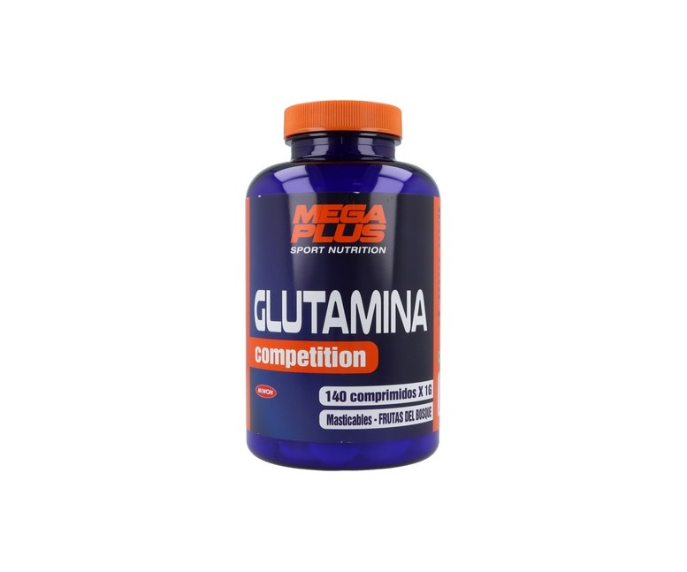 Glutamina competition masticable (Sabor frutos del Bosque) 140 comprimidos Mega Plus