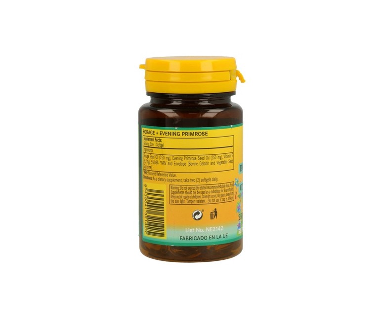Borraja y Onagra 50 perlas de 500mg Nature essential