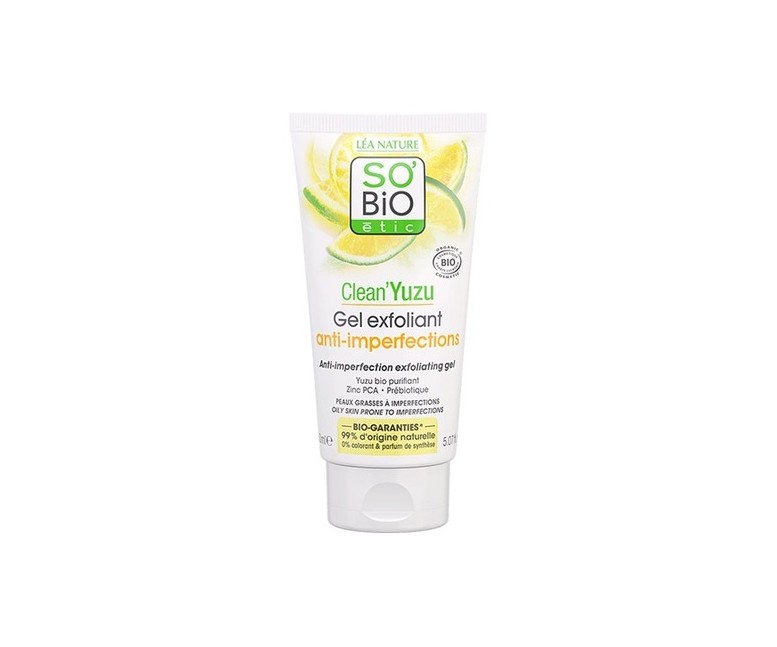 Gel exfoliante anti imperfecciones con yuzu 150 ml de gel So'Bio