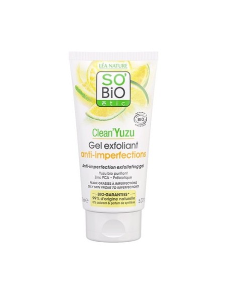 Gel exfoliante anti imperfecciones con yuzu 150 ml de gel So'Bio