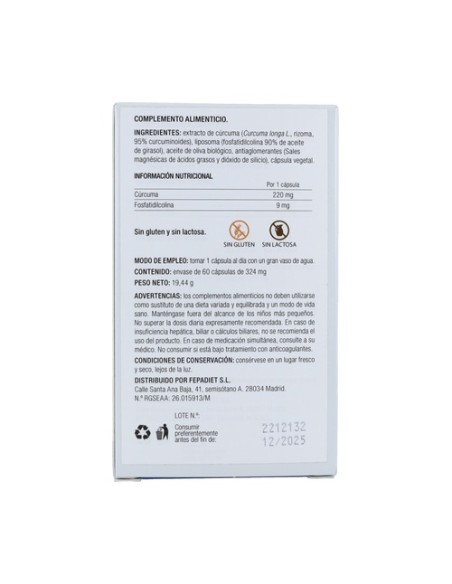 Cúrcuma Liposomada 60 cápsulas de 324mg Fepa