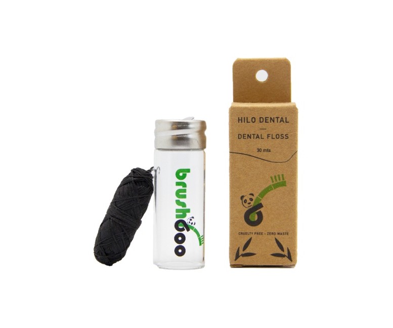Hilo dental carbón activado y cera de candelilla 1 unidad Brushboo
