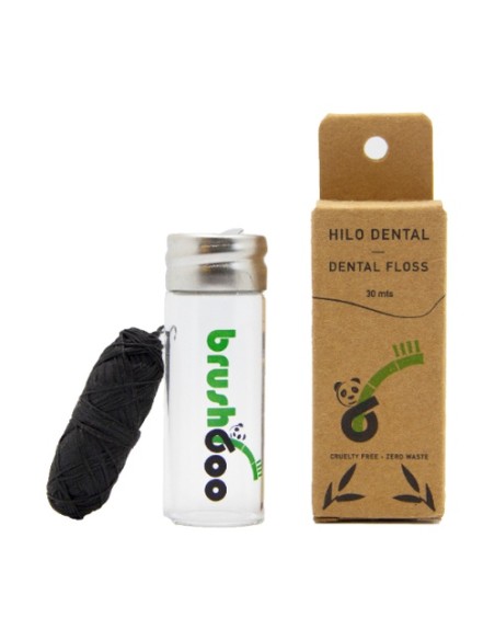 Hilo dental carbón activado y cera de candelilla 1 unidad Brushboo