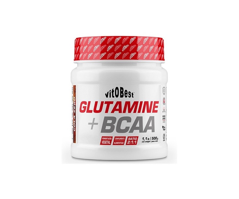 Glutamina+bcaa recuperación muscular 500 g de polvo (Cola) VIT.O.BEST