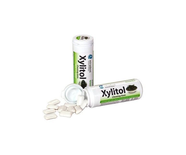 Xylitol chicle sabor té verde bote 30 chicles Miradent