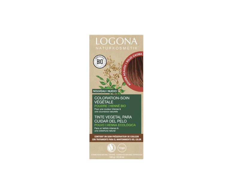 Tinte colorante vegetal cobre intenso (Fame Red) 100 g Logona