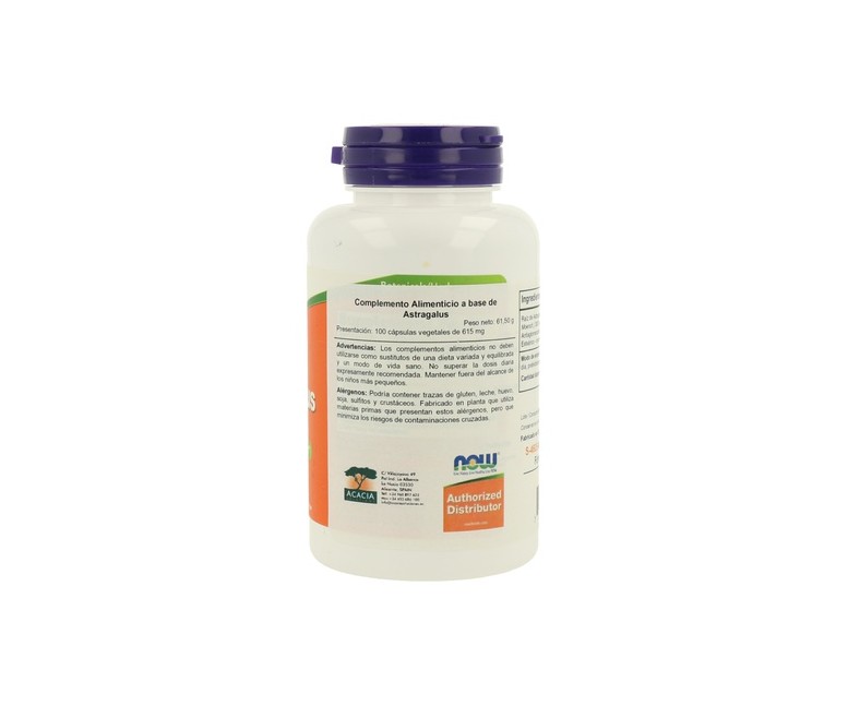 Astrágalo 500 mg 100 cápsulas (500mg) NOW Foods