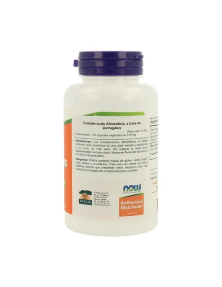 Astrágalo 500 mg 100 cápsulas (500mg) NOW Foods