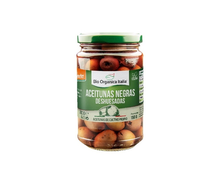 Aceitunas negras deshuesadas 280 g Bio Organica Italia