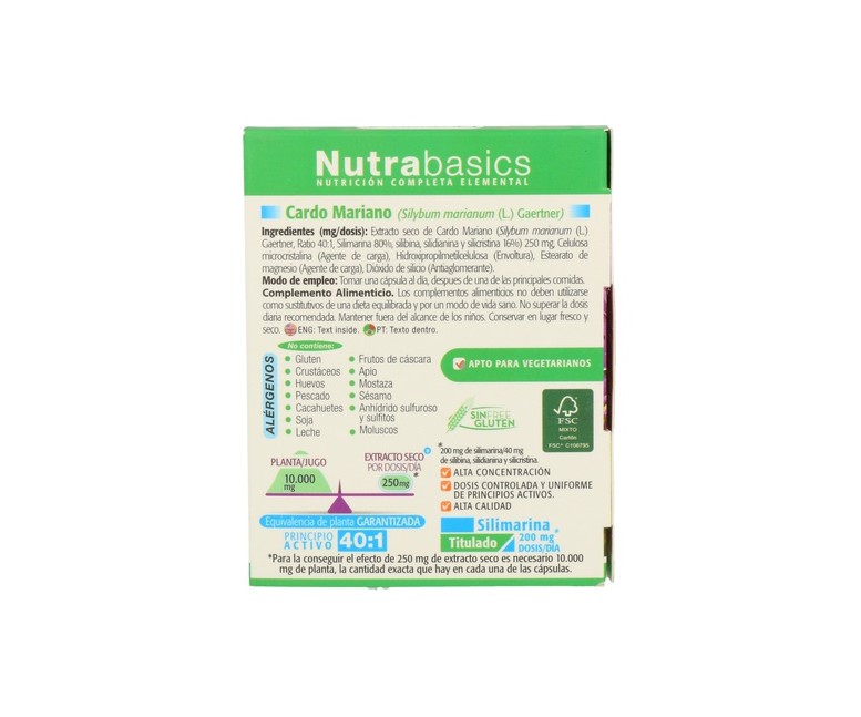 Nutrabasics Cardo Mariano 30 cápsulas Drasanvi
