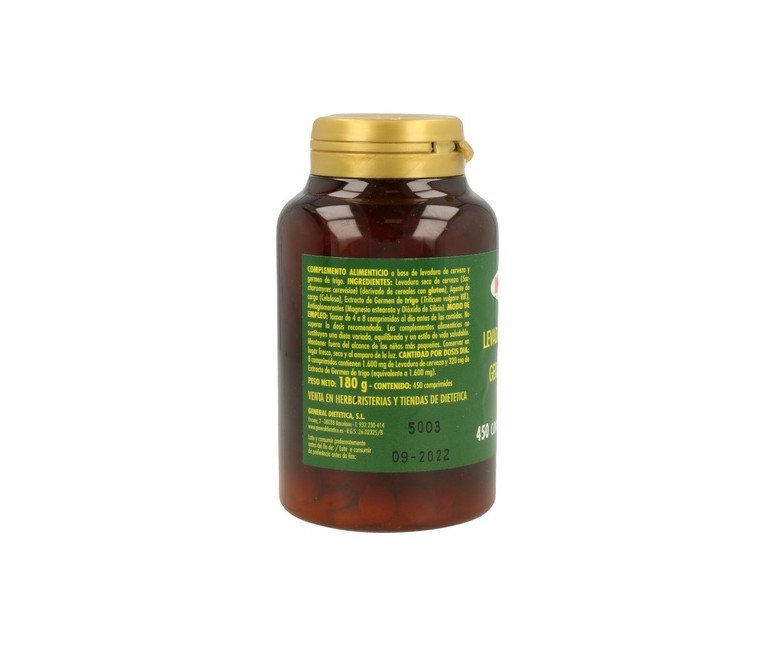 Levadura De Cerveza + Germen De Trigo 450 comprimidos Integralia