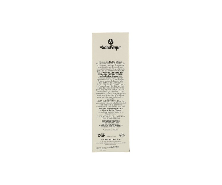 Henna Quinquina Fortalecedora Pasta 200 ml Radhe Shyam