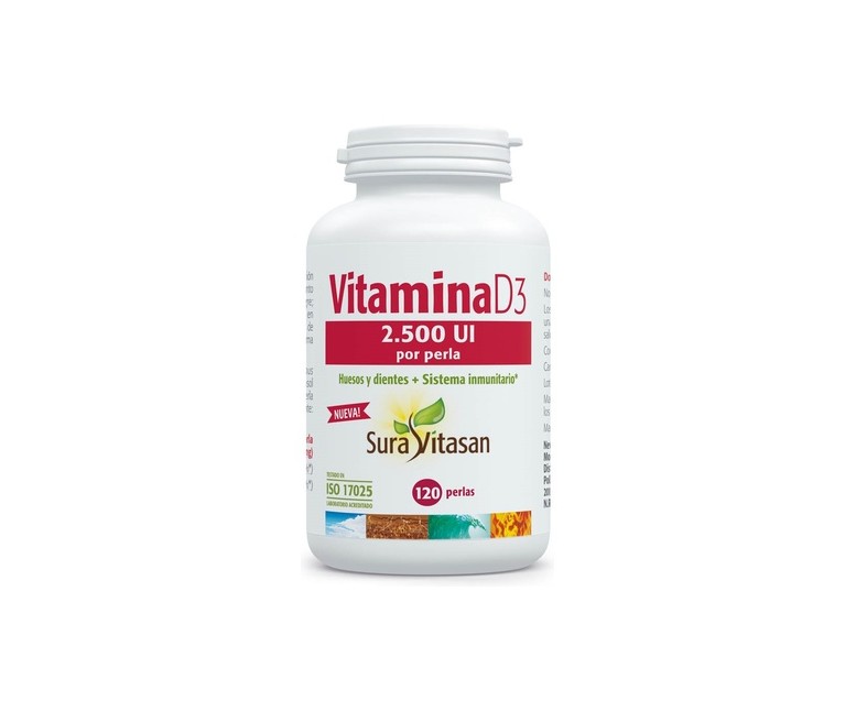 Vitamina D3 2.500Ui 120 perlas Sura Vitasan