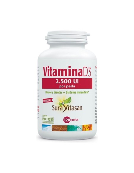 Vitamina D3 2.500Ui 120 perlas Sura Vitasan