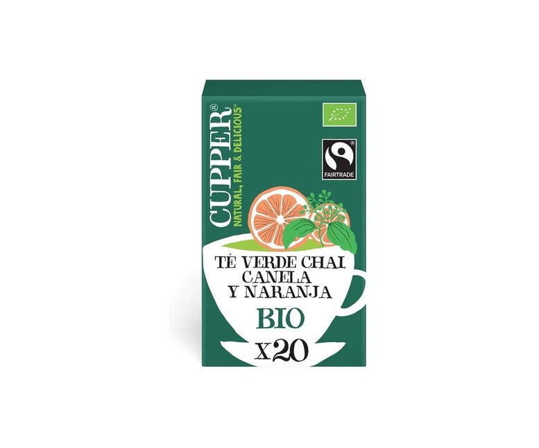 Infusión té verde chai Bio 20 bolsitas infusoras Cupper