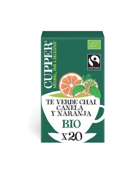 Infusión té verde chai Bio 20 bolsitas infusoras Cupper