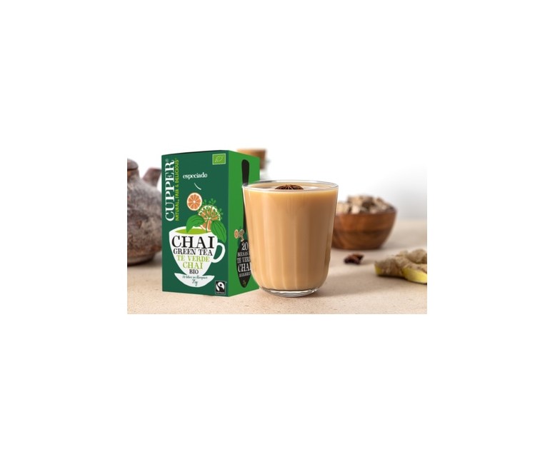 Infusión té verde chai Bio 20 bolsitas infusoras Cupper