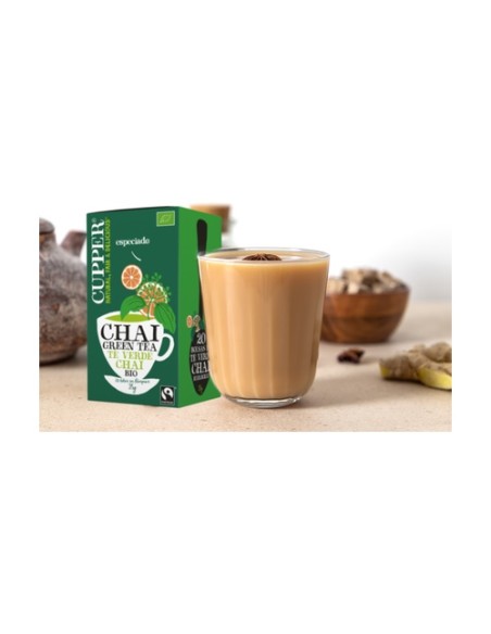 Infusión té verde chai Bio 20 bolsitas infusoras Cupper