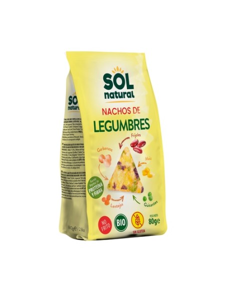 Nachos de maíz con legumbres sin gluten Bio 80 g Sol Natural