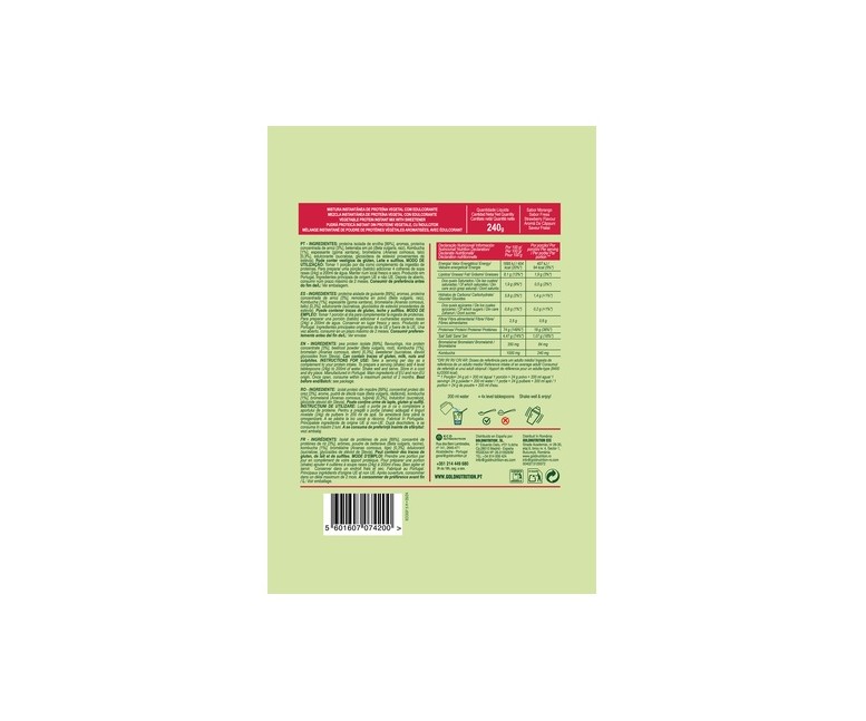 Proteína vegana sabor fresa 720 g de polvo Gold Nutrition