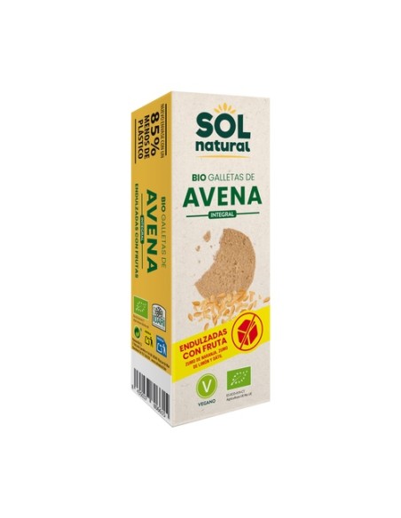 Galletas de avena endulzadas con fruta Bio 175 g (Agave - Avena) Sol Natural