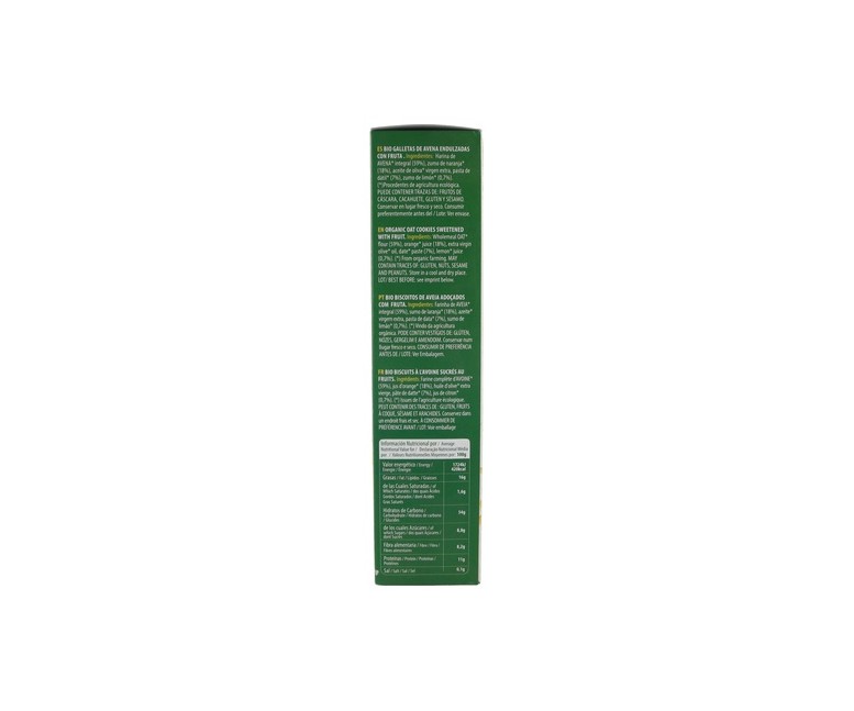 Galletas de avena endulzadas con fruta Bio 175 g (Agave - Avena) Sol Natural