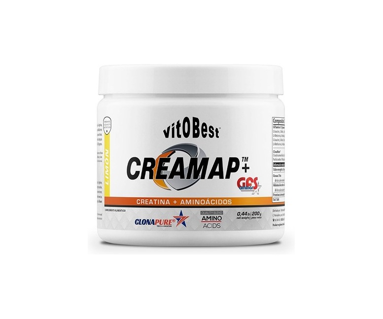 Creamap+Gfs creatina y aminoácidos 200 g de polvo (Limón) VIT.O.BEST